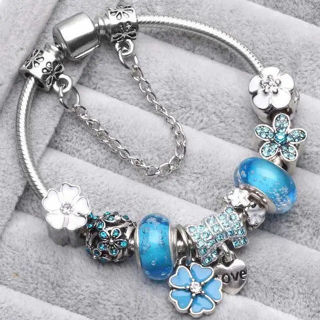 Vintage Blue Bracelet in Silver – 16