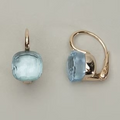 Vintage Blue Earrings with Inlaid Zirconia