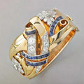 Vintage Gold Ring with Blue Zircon – 15