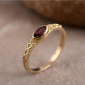 Vintage Gold Ring with Red Crystal – 15