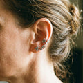 Vintage flower earrings with clip – image 2