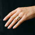 Vintage gold irregular ring with zircon – 16
