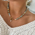 Vintage gold necklace with stones