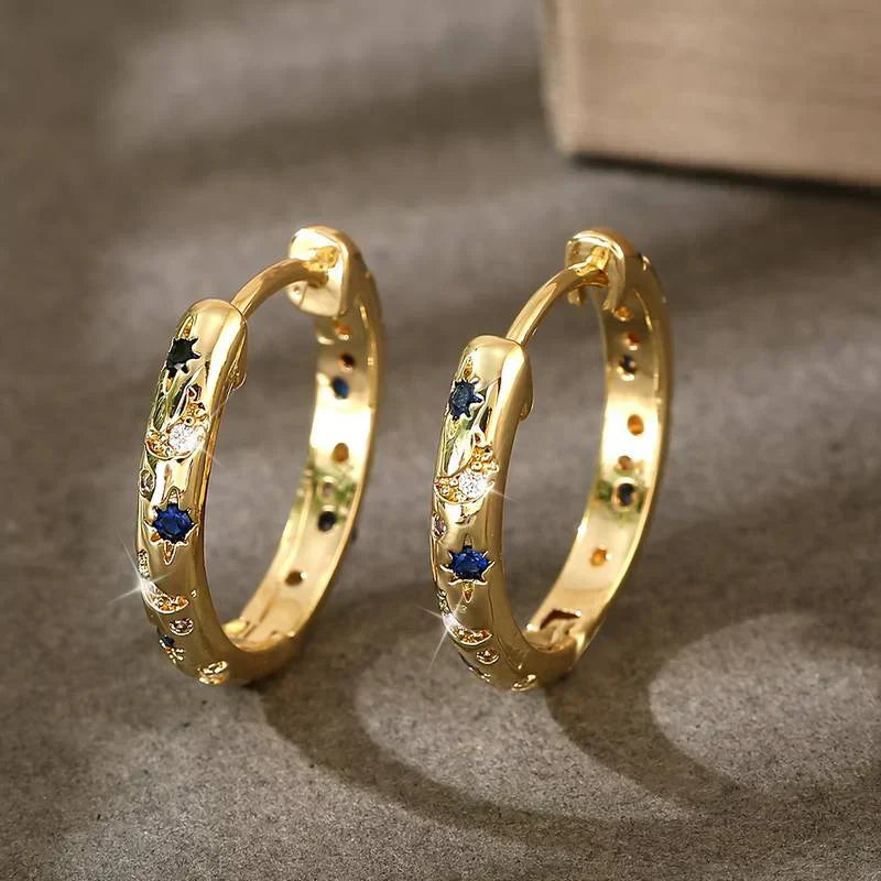 Vintage gold earrings with intense shine