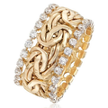 Vintage gold ring braided with zircon – 15
