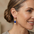 Vintage earrings in blue and gold – image 2