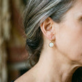Vintage earrings in gold with opal stones – image 2
