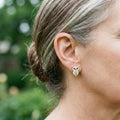 Vintage earrings with owl and crystals – image 2