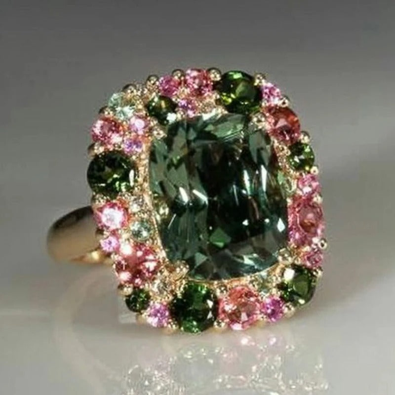Vintage ring in green and rose gold – 16