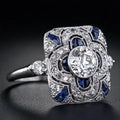 Vintage ring in silver colour with blue zirconium – 15
