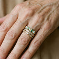 Vintage ring with white and green opal – 16