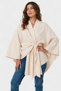 Yvette – Elegant Draped Poncho – Sky Blue / One Size